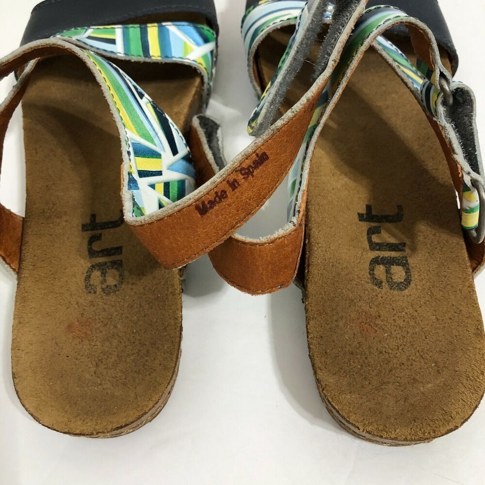 The Art Company Leather Footbed Sandals Quarter Ankle Strap Strappy Shoes 40 / 9 - Picture 5 of 8